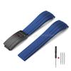 Curved End Rubber Watch Strap 20mm 21mm 22mm for Rolex for Water Ghost Folding Buckle Bracelet Waterproof Silicone Wrist Band