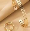 Two-piece Bracelet Ring Set Swastika Paper Hollow Fashion Simple Temperament Amazon Hot Sale Set