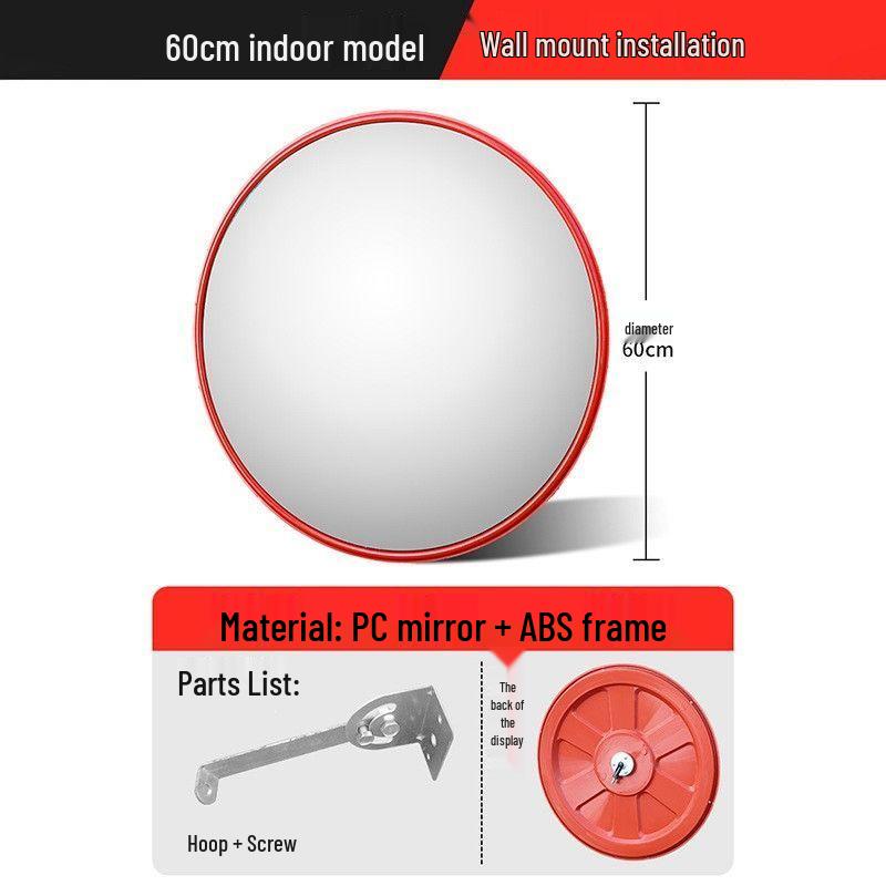 Wide-Angle Outdoor/Indoor Traffic Convex Mirror for Safety and Anti-Theft