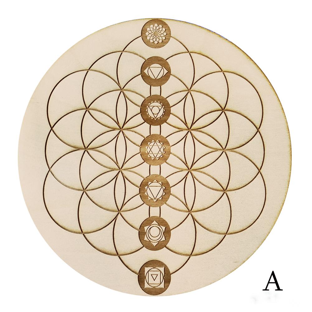 1pc Flower of Life Basswood Coaster Placemats Laser Cut Non-slip Carved Coaster Wood Round Cup Pad Table Mat Art Home Decor