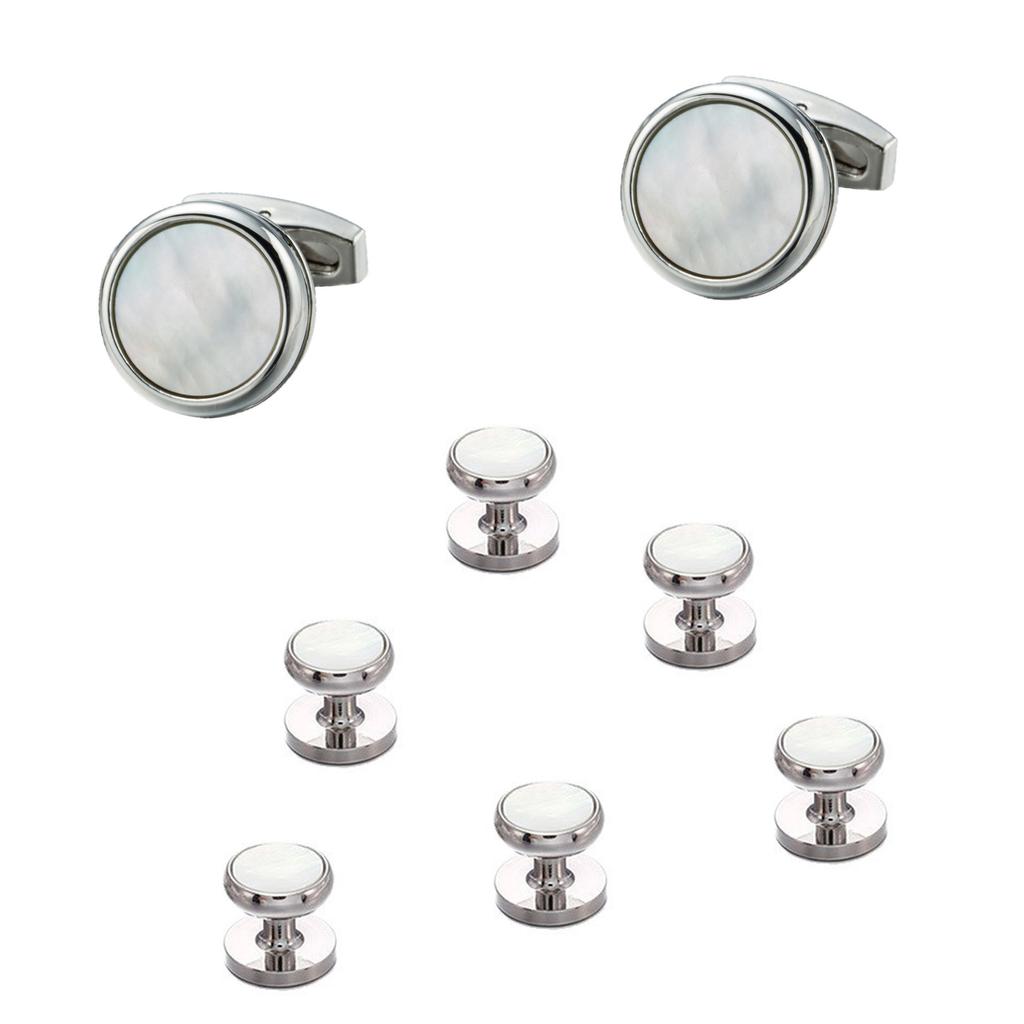 Achtteilige Knopfleistenknöpfe, einfache französische Hemdkleid-Manschettenknöpfe, Kleiderärmel-Nieten, hochwertige Muschel-Manschetten, Accessoires