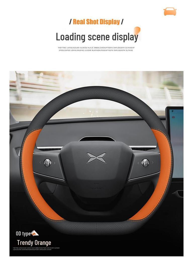 Genuine Leather Steering Wheel Cover for XPeng MONA M03, P7, G6, X9, G7