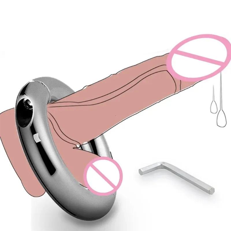 Omezování varlat mužského šourku Těžké kroužky penisu na penis Kovové zařízení cudnosti Natahovač míčků Sexuální hračky pro muže Gay Zpožděná ejakulace