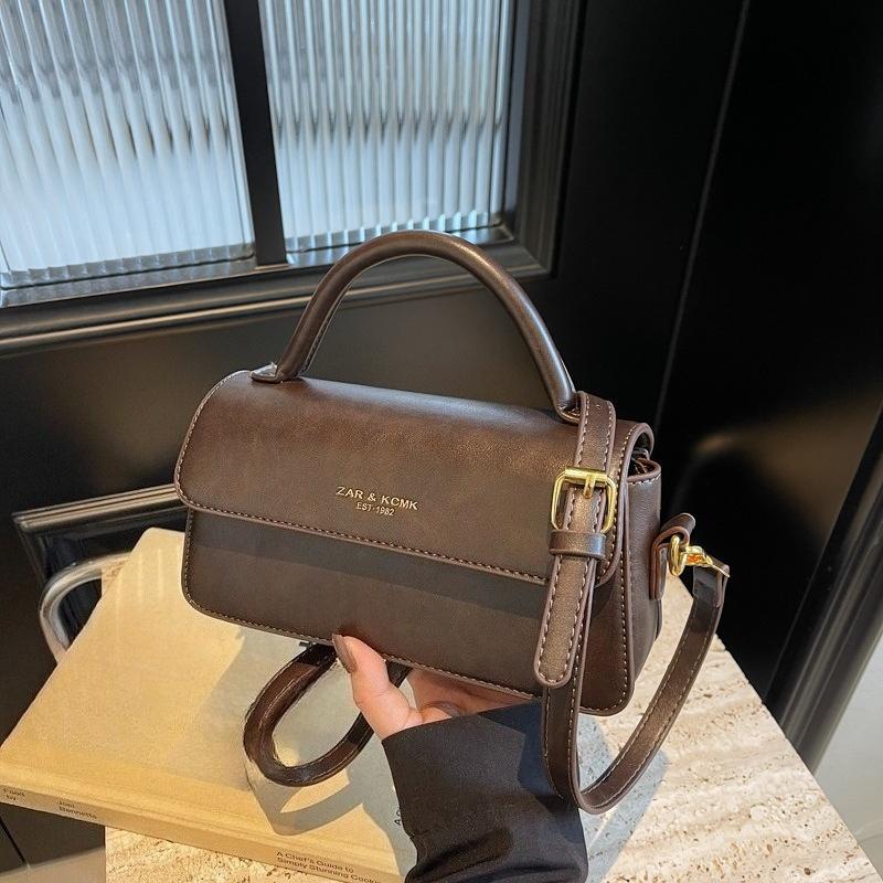 Retro Small Bag, Casual Single-shoulder Crossbody Bag, Fashionable and Simple Commuting Hand-held Small Square Bag