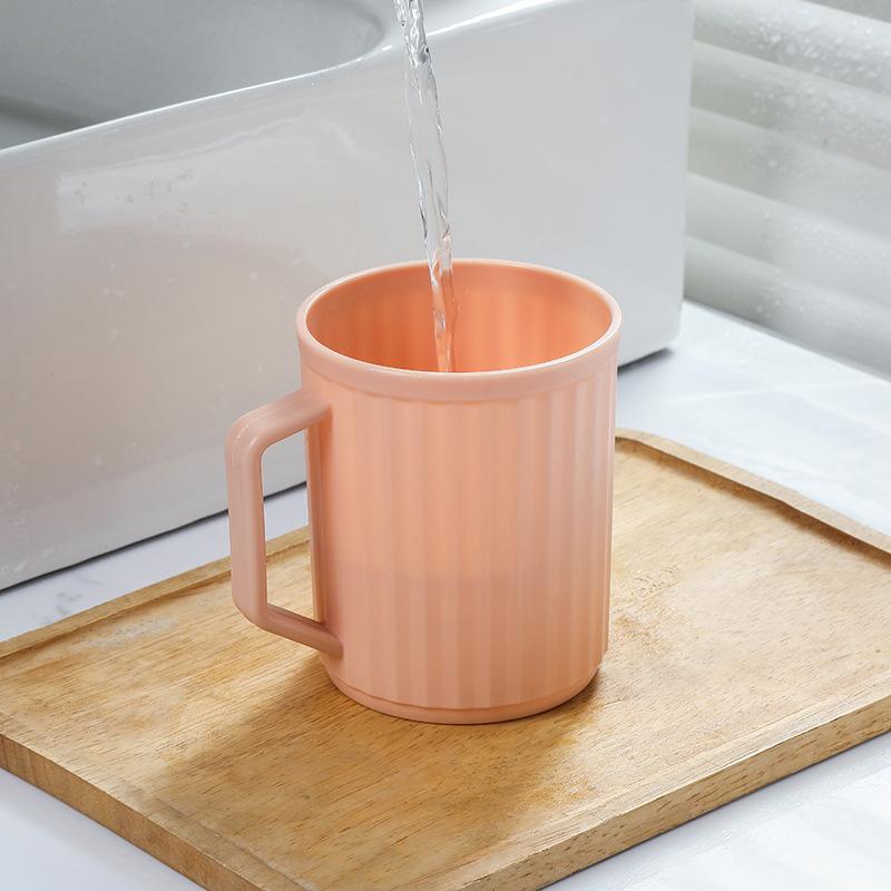 Household Bathroom Couple Toothbrush Cup Large-capacity Handle Vertical Pattern Washbasin Cup