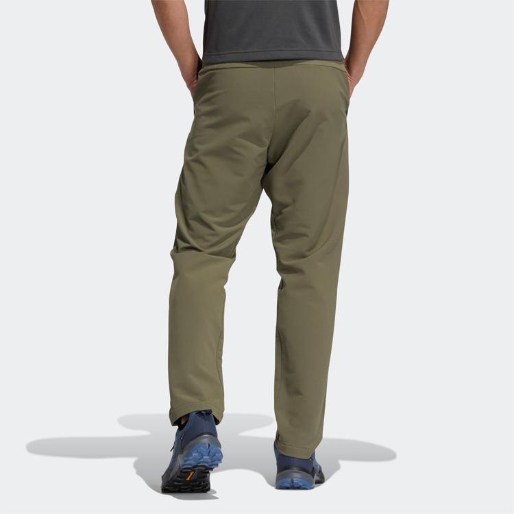 Adidas Штаны Niuheaven Soft Shell, однотонные, ветрозащитные, спортивные, мужские, оливково-зеленые IC4371