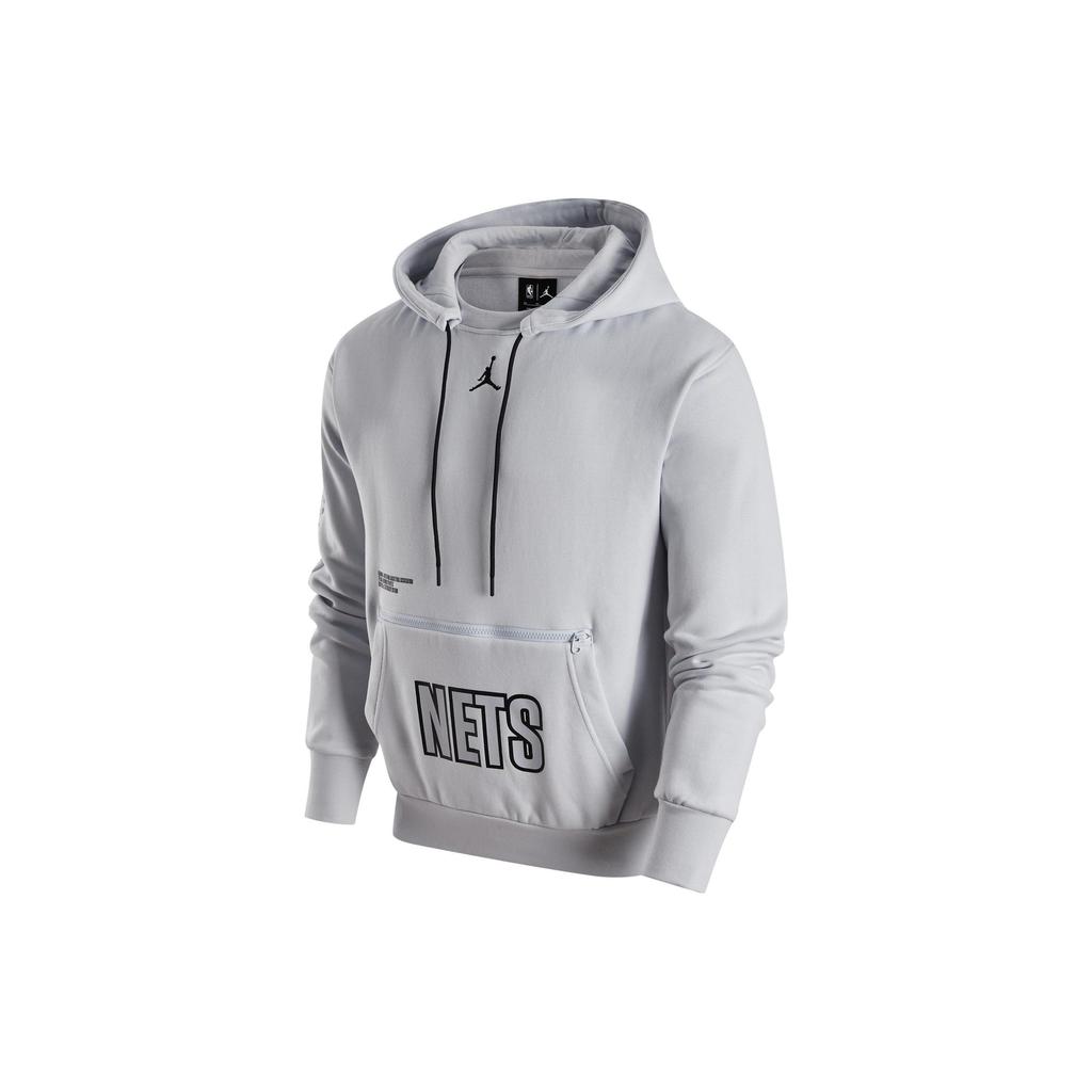 Jordan NBA Brooklyn Nets Fleece Hoodie Pullover Men Tops White Gold DR7008-043