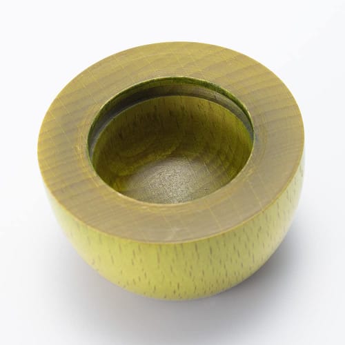 Takita Shoten Mini Applewood Urn, Apple Green, 5.5cm Diameter x 6.8cm Height, Made in Japan, for Memorial Service, Includes Certificate