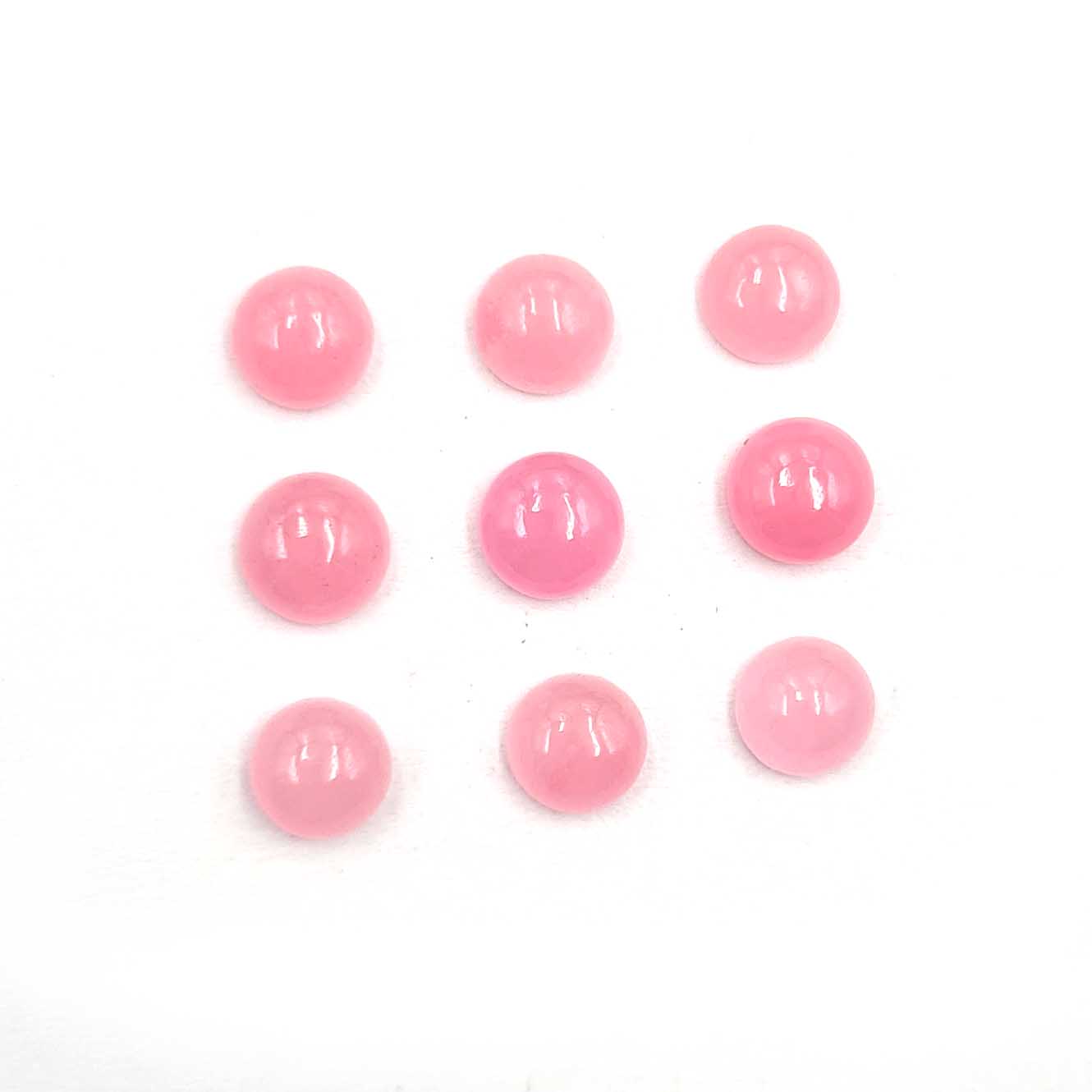 Dyed Pink Jade Round Cabochon Loose Gemstone Lot 103 Pcs 6 MM 109 CT For Jewelry Making 6 MM розовый