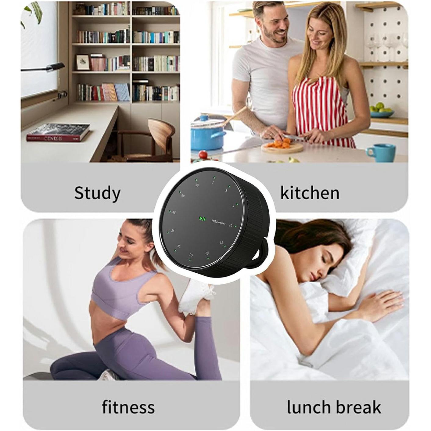 

Magnetic Rotating Countdown Timer Kitchen Student Learning Time Manager Time Reminder with Bracket Black