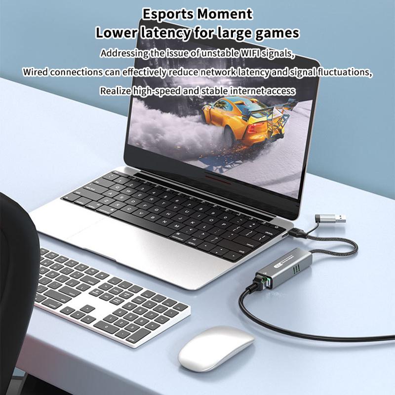 5Gbps USB na Ethernet adaptér pro notebookový počítač s čipsetem Rtl8157 5000Mbps USB3.2 na RJ45 síťový konvertor 5G 2.5G 1G 100Mbps