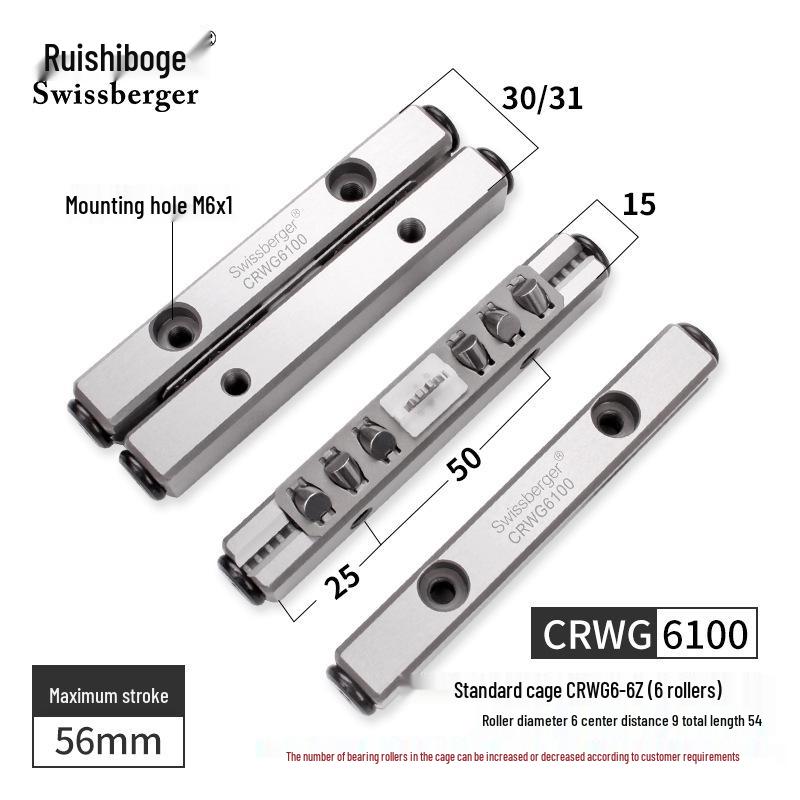 Ruishibo Anti-Creep CRWG6 Crossed Roller Bearing Guide Rail Replacement Slide Rail THK/IKO Compatible