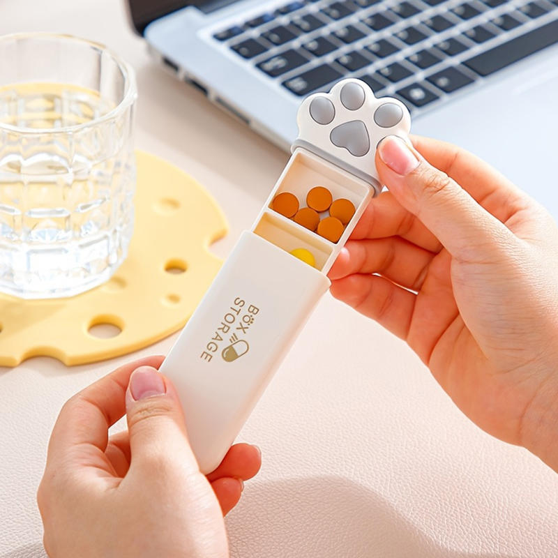 Portable Pill Box Push-Pull Type 3 Compartments Small Pill Box Portable Travel Medicine Packing Storage Box