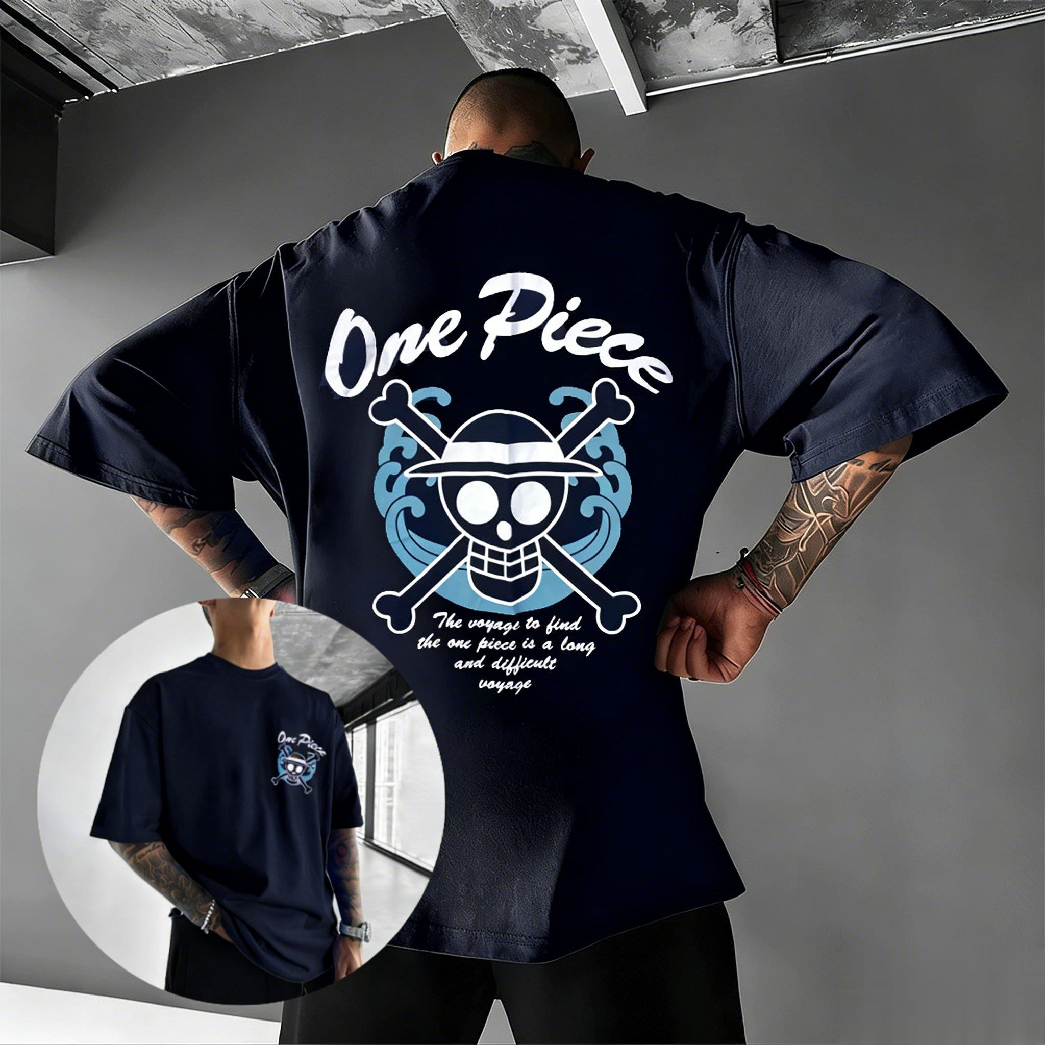 

Аніме Футболка з принтом One Piece Чоловіки Жінки 2026 Літо Бавовняна Коротка Рукав Вуличний Стиль Повсякденний Топ Піратський Череп Солом яний Капелюх Луффі XL