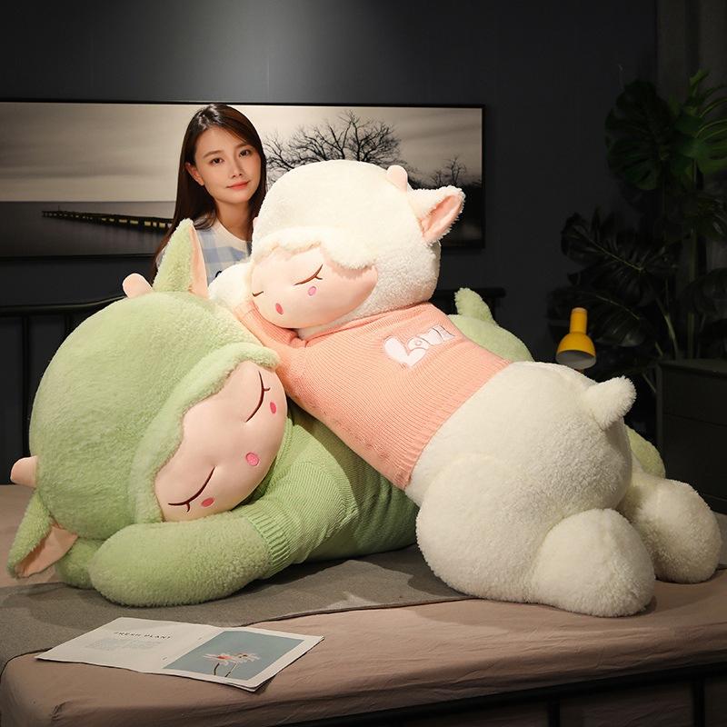 Large sweater sheep small sheep doll plush toy lying sheep doll girl soothing rag doll birthday gift