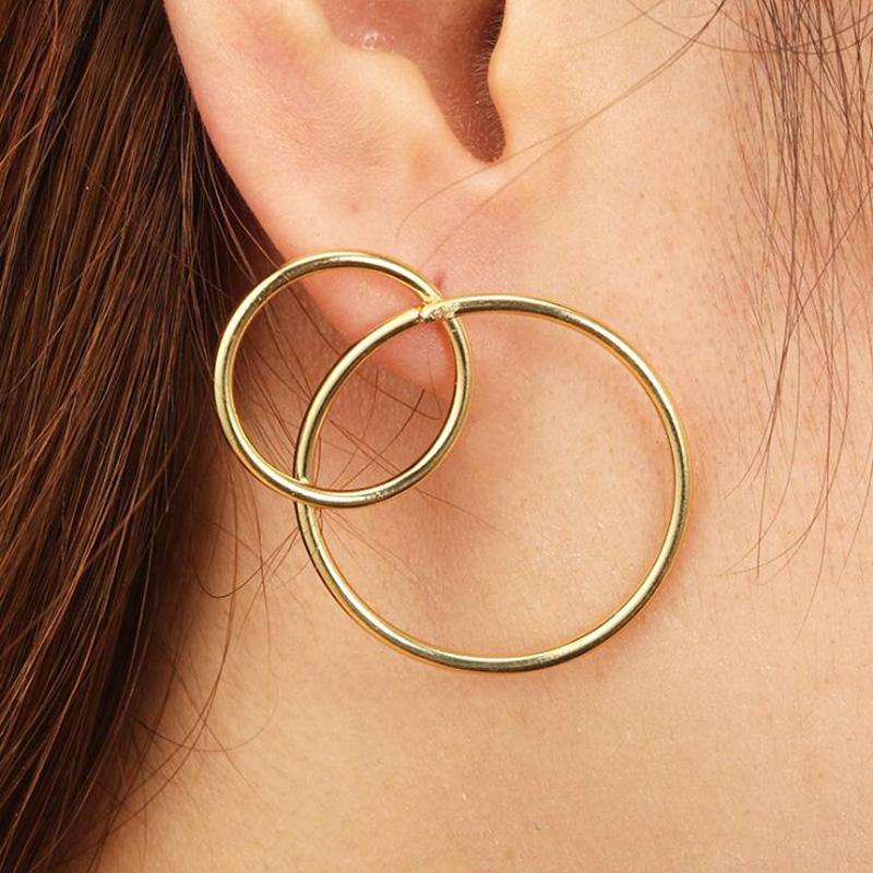 Round Dangle Earrings for Women Punk Personality Hanging Earrings Circle Pendants Drop Earrings Pendientes