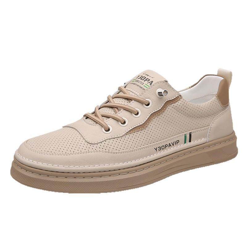 New Men's Shoes Summer Breathable Hollow Hole Shoes Youth White Shoes Casual Board Shoes