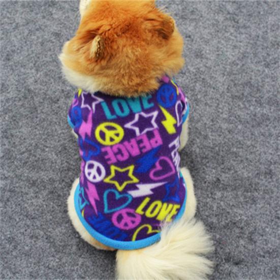 Pet Dog Puppy Winter Soft Warm Heart Star Print Clothes Coat Costume Apparel