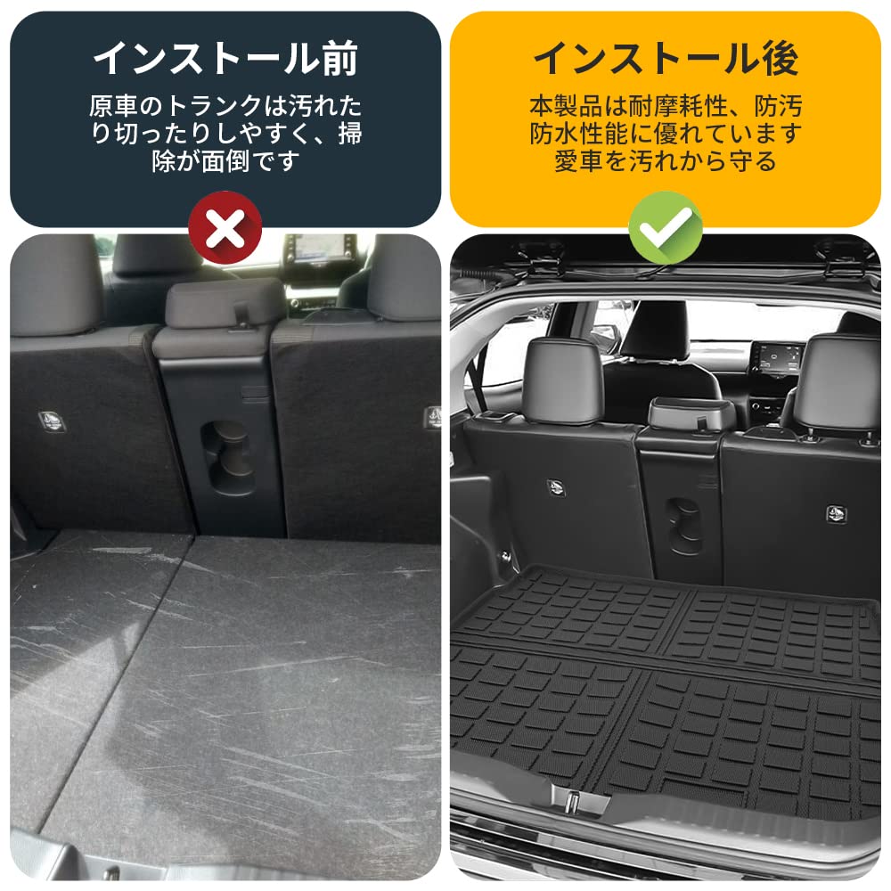 Toyota Yaris Cross Luggage Trunk 3D Luggage YARIS CROSS 2020 and 3D Car Cargo TPE Car Mat, Mat, Tray, (August Later), Vehicle-Specific Design, Mat,
