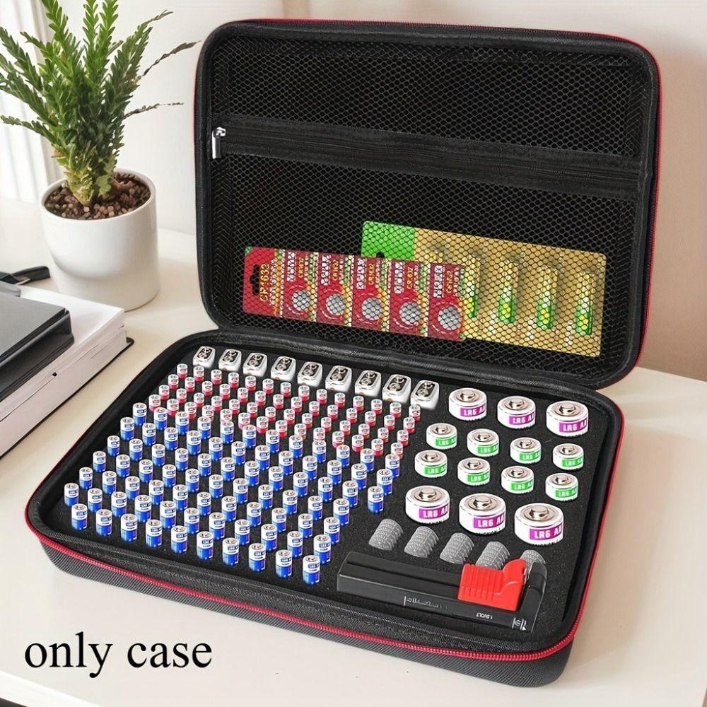 Portable Waterproof Battery Organizer Shockproof Universal Storage Box Large Capacity Carrying Case Travel