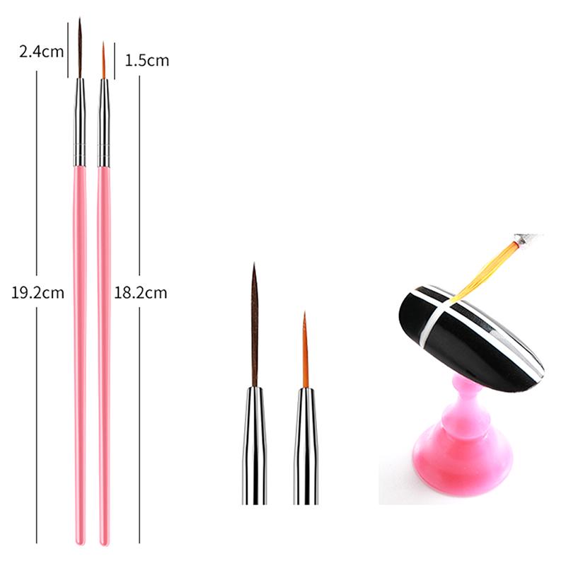 15Pcs Dotting Pen  Handle Nail Diy Art Uv Gel Nail Brush Acrylic Brushes