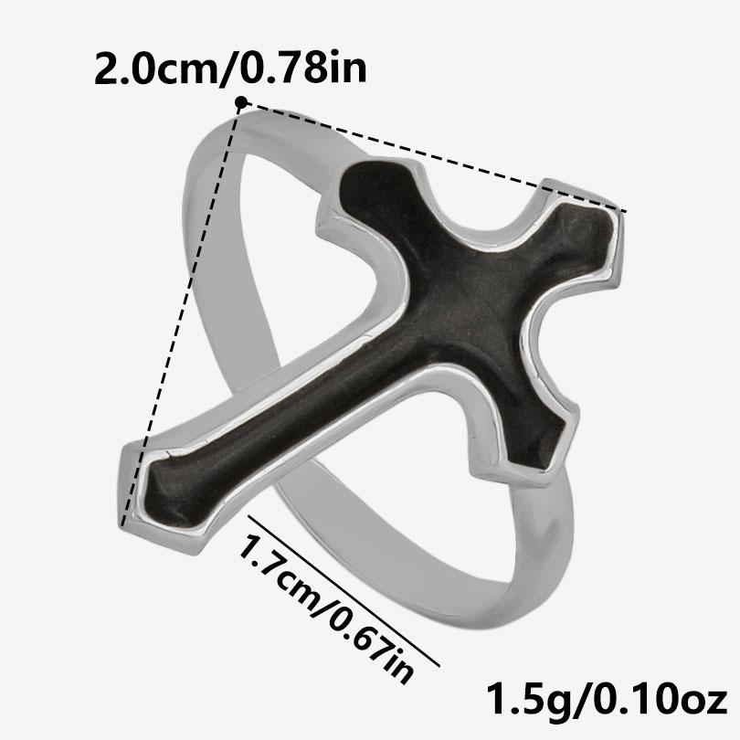 Different Style Silver Color Ring Black Oil Drop Open Adjustable Stainless Steel Rings For Women Men Accessories Enamel Jewelry