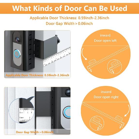 QIBOX Anti-Theft Video Doorbell Mount Compatible with Ring/Blink Wireless Video Doorbell 4/3/3 Plus/2/1/(2020 Release), Adjustable No-Drill Mounting