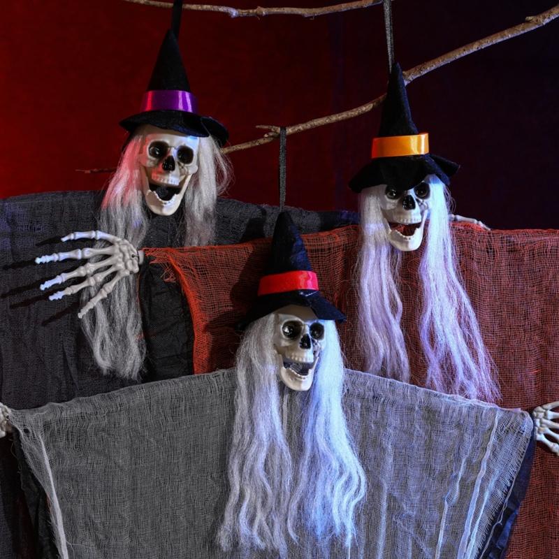 Halloween-Ornament mit Totenkopf Halloween-Dekorationen für Innen Balkone Außenhof Garten Partys Dekorationen