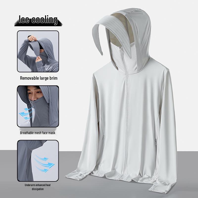 Moletom com Capuz de Proteção Solar de Nylon UPF50+: Design Personalizável Disponível.