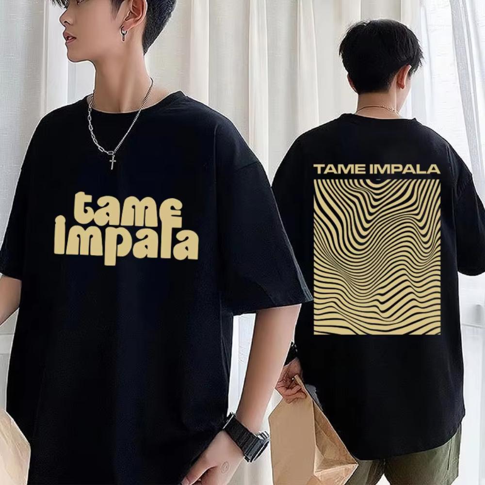 

Футболки с принтом альбома группы Tame Impala Мужские Женские Хип-Хоп Харадзюку Винтажная Футболка Оверсайз Готическая Хлопковая Футболка Уличная Одежда S
