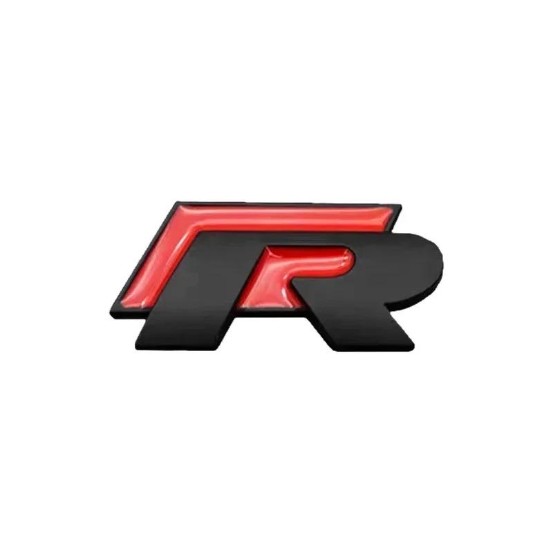 PCVHD1 R Logo Badge 3D Metal Car Metal Body Tail Trunk Sticker For Volkswagen VW Touran Beetle Golf Passat Jetta Polo Bora CC Lavida