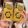 Brilliant Golden Ring For Samsung Galaxy S20 FE S21 S22 S23 Plus S24 Ultra 25Ultra S21+ S9+ S22Plus Golden Glass Phone Case