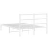 Metal Bed Frame with Headboard White 135 x 190 cm