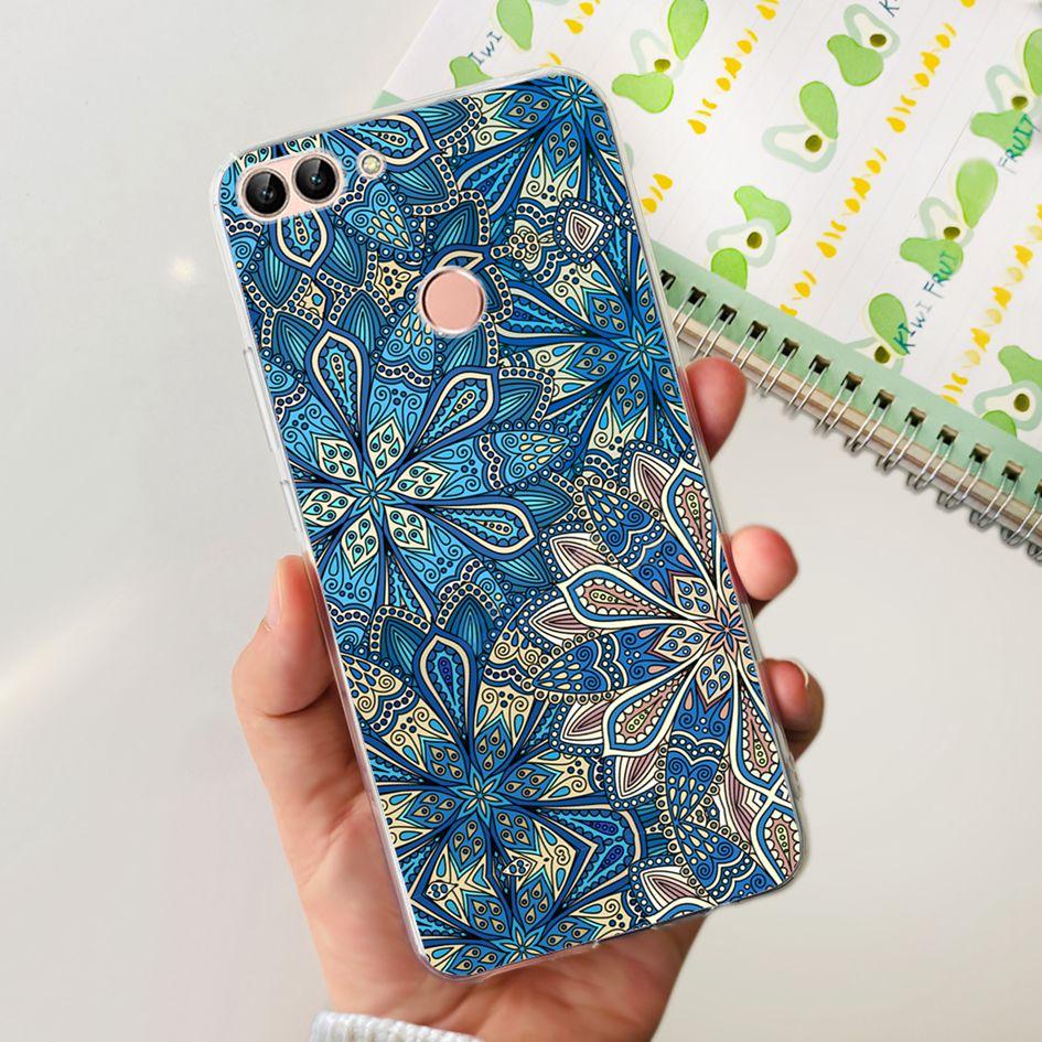For Huawei P Smart Case FIG-LX1 FIG-LX2 FIG-LX3 Back Cover Fashion Flower Marble Clear Silicone Soft Funda For PSmart 2018 Coque