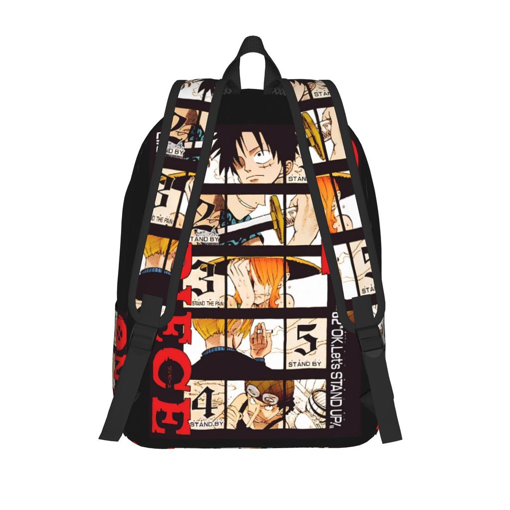 Fashion One Piece Anime Backpack Mochilas Classic For School Retro Washable Rucksack