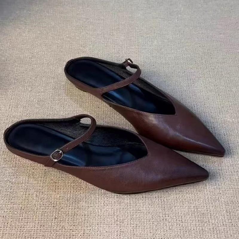 Fashion 2025 New Summer Women's Cover Toe Mules Slippers Fashion Shallow Slip-On Slides Shoes Comfortable Ladies Footwear