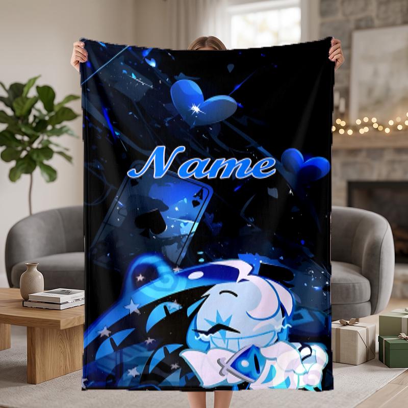 Shadow Milk Cookie Custom Flannel Blankets Soft Warm Cozy Throws for Home Decor Holiday Gifts