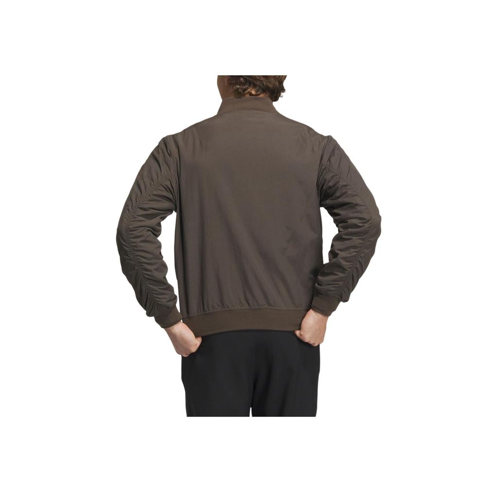 Adidas Bomberjacke Solide Passform Reißverschluss Langarm Sportjacke Herrenjacken Dunkelolivgrün IT6070