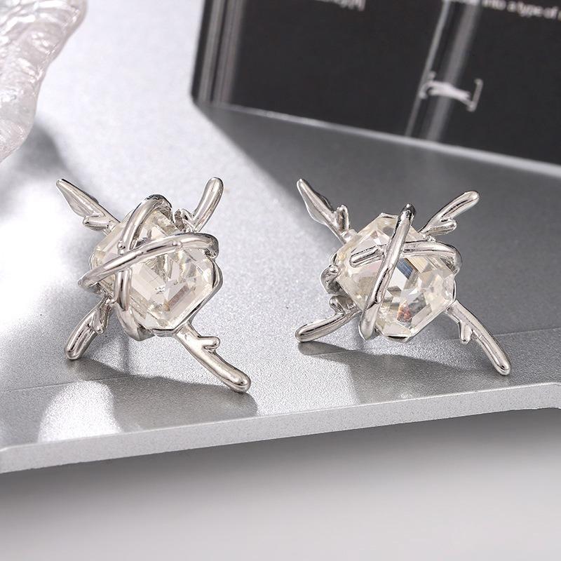 Крестики Эмалевые Шармы Металлические Серьги-Крестики для Женщин Темперамент Серебристый Цвет Бринкос Свадебные Украшения Оорбеллен