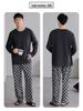 Herren Pyjama-Set aus reiner Baumwolle mit Karomuster – Langärmlig, Übergröße, Teenager-freundlich, Für drinnen oder draußen, Frühling/Herbst.