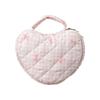 Fashionable Florals Print Heart Cosmetic Case Quilted Construction Spacious Toiletry Bag for Women Girls Travel