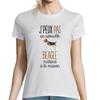 Women's T-shirt - Beagle - Round Neck - Short Sleeves - White Cotton - Humor
