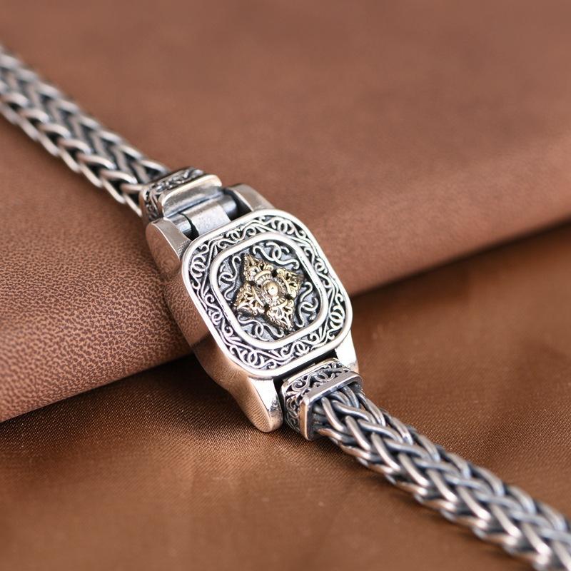 Retro Vintage Trend Diamond Pestle Watch Chain Style Men's Bracelet