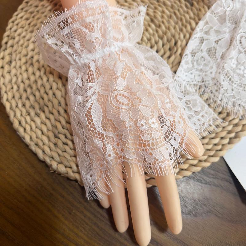 1 Pair False Cuffs Lace Fake Sleeve Gloves Wrist Cuffs For Women Sweater Shirt Elegant Apparel Accessories