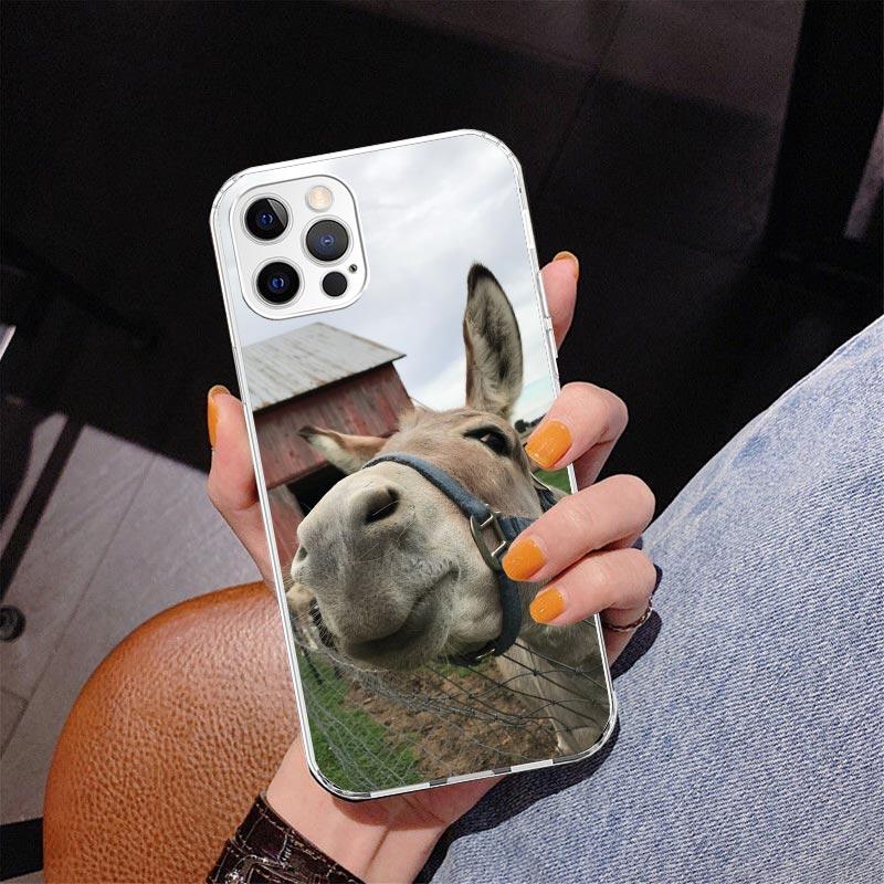 Funny Donkey Phone Case For iPhone 17 Air 16 Pro Max 16E 15 + 14 Plus 11 12 13 Mini 7 8 SE Gift Print Cover Fundas