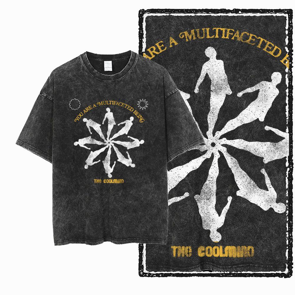 G Acid Washed Black Vintage Cotton COOLMIND Printed Unisexs Tshirt Streetwear Big Size Cool Oneck Unisexs Tee Tshirt