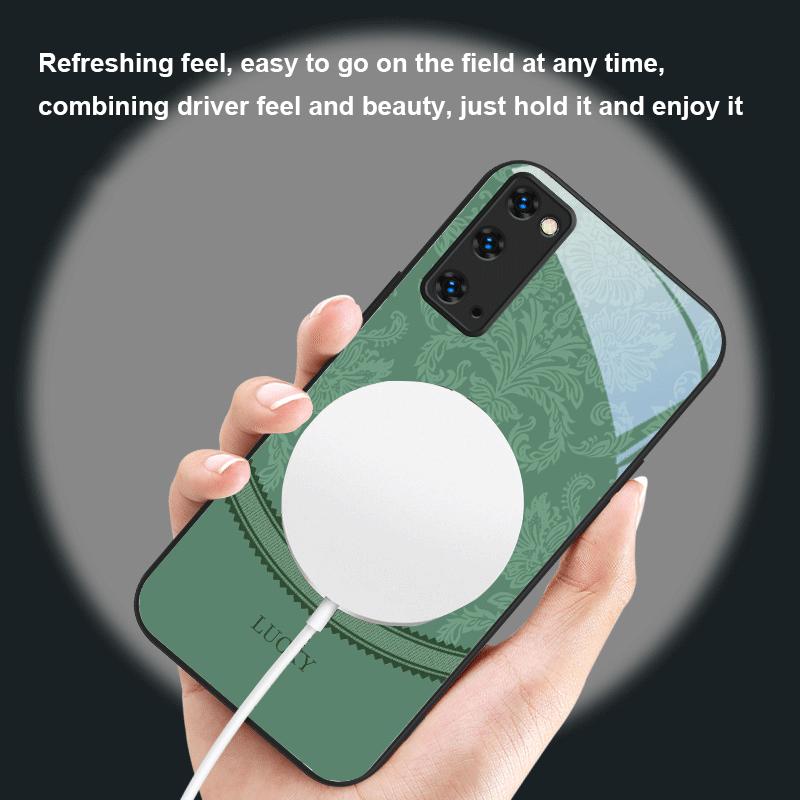 White Floral Vine Pattern For Samsung S25 S25 Edge S25Ultra S8 9 10 20 S21 Pro 22 Plus S23 FE S24 Ultra Magsafe Glass Phone Case