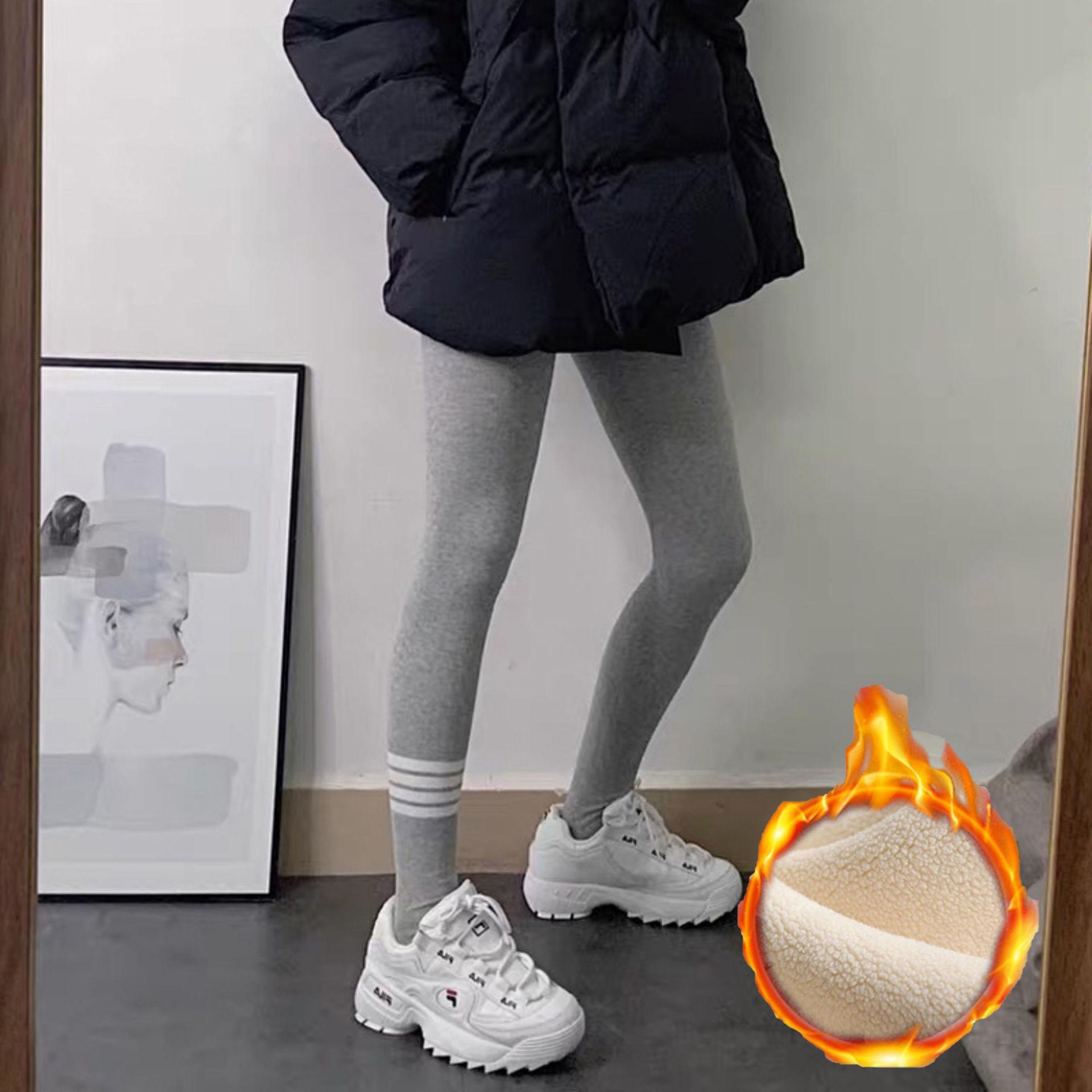 

Женские зимние леггинсы из овчины с высокой талией — облегающие брюки больших размеров с эластичной резинкой Nine-Point для ношения на открытом воздухе Large [125-160 lbs]