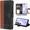 Case and Tempered Glass for Xiaomi Redmi 9A - 360° Protection - Two-Tone Leather Effect - Brown and Black