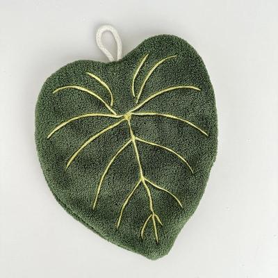 Soft Double-Layer Leaf Style Hand Towel Thickened Absorbent Hanging Hand Cloth Speed Dry Handkerchief Rag